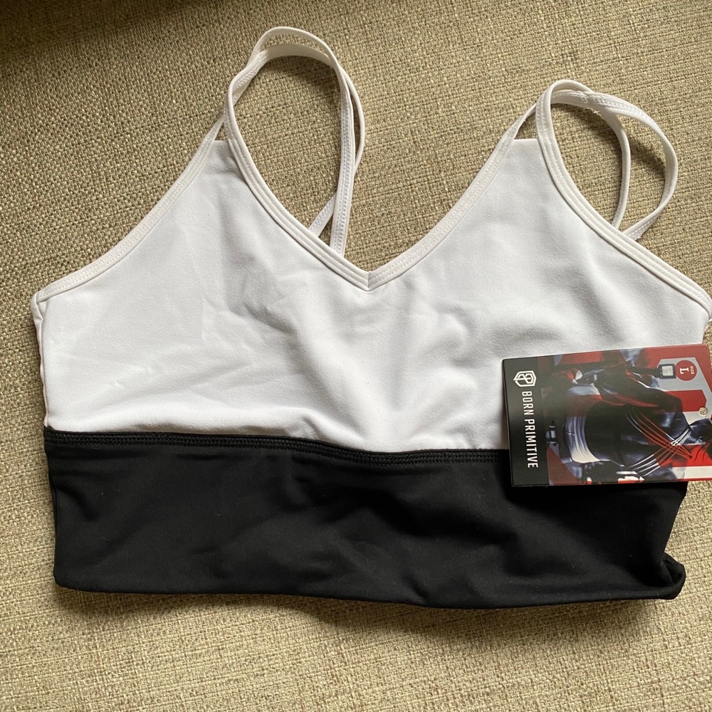 NWT Size L Born Primitive wide band sports bra